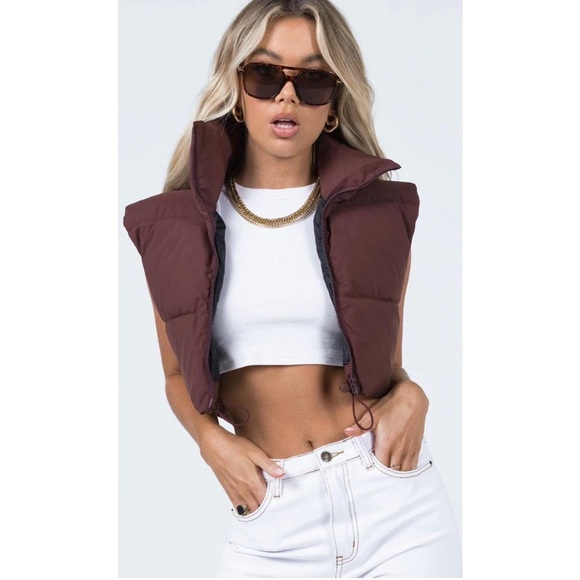 PRINCESS POLLY CROPPED PUFFER VEST - Picture 4 of 4